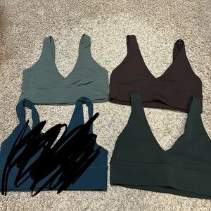 Lululemon Align Bra Bundle-Dark Forest, Sequoia, Rainforest Green, Size 10